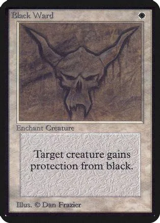 Black Ward card featuring a dark skull design on brown and gray.