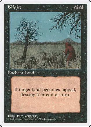 Landscape art card showing barren field, lone figure, and bare tree.