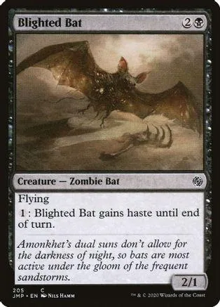 Dark bat creature art on a Magic: The Gathering card.