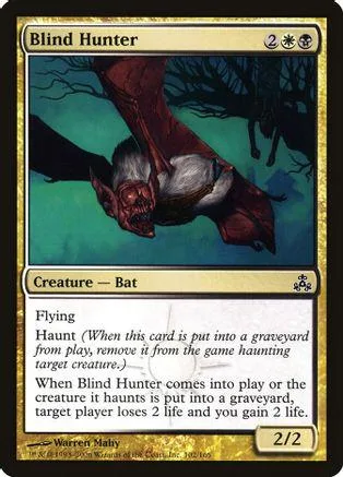 Bat creature card art, dark colors, printed on standard trading card.