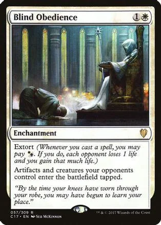 Card art depicts a figure in a hooded robe in a grand, illuminated hall.