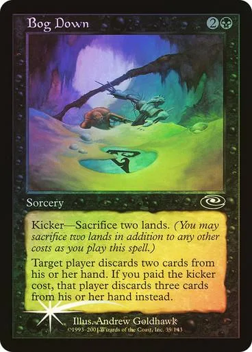 Dark fantasy swamp scene on a Magic: The Gathering Sorcery card.