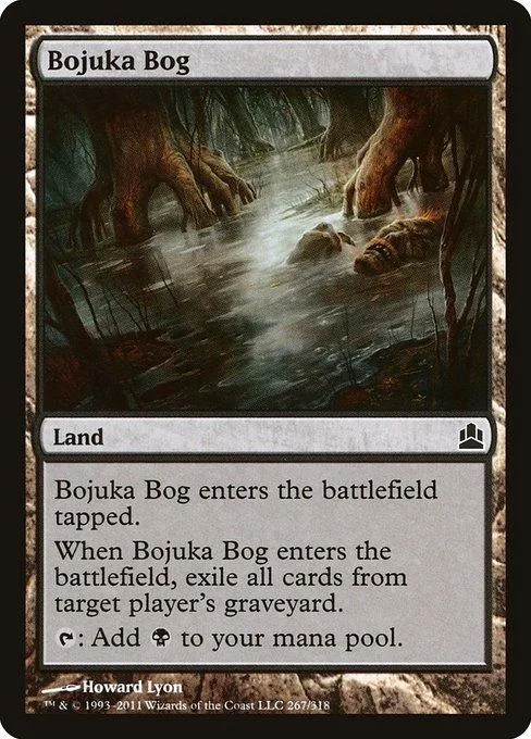 Dark swamp scene on a Magic: The Gathering land card.