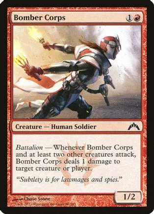 Soldier character in armor wielding fire, on a Magic: The Gathering card.