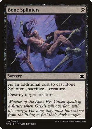Dark, skeletal figure amidst sharp bone shards on a Magic: The Gathering card.