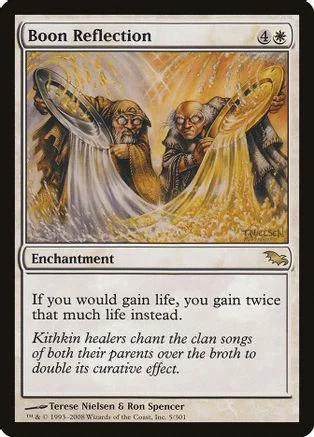 Card art depicts flowing golden light and figures in a mystical scene.