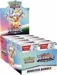 Pokemon Prismatic Evolution booster bundle box with artwork.