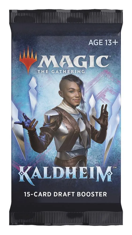 Magic: The Gathering Kaldheim 15-card draft booster pack art.
