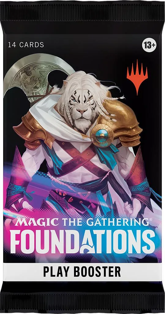 Black foil booster pack featuring a white tiger character art.