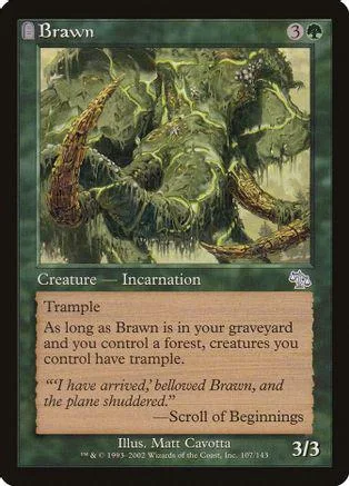 Green, mossy creature art on a Magic: The Gathering card.