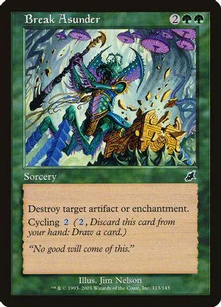 Blue and green fantasy creature casting spell on dark, chaotic scene.