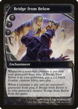 Purple and yellow card art featuring a monstrous figure over a cloaked person.