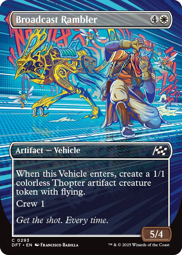 Card art depicts a yellow mechanical vehicle and a man in orange gear.