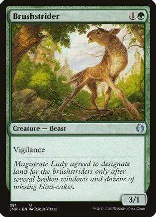 Brown deer creature card art, green and brown tones, showing a wild animal.