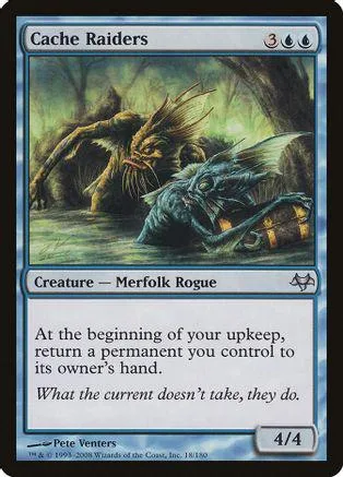 Dark, monstrous merfolk creature card art with blue and green tones.