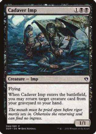 Imp creature card art: dark, swampy scene with shadowy figures.