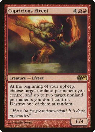 Green, brown, and orange creature on a Magic: The Gathering card.