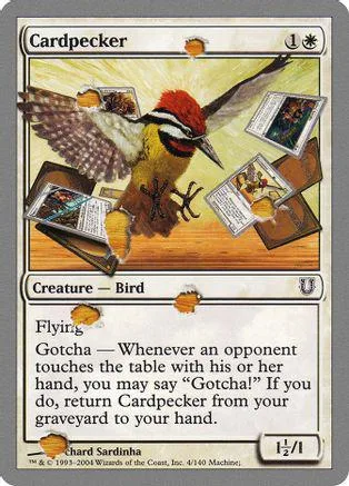 Bird creature card featuring a brown and yellow bird against a bright background.