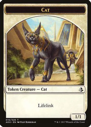 Dark cat creature on a card with gold accents and a brown background.