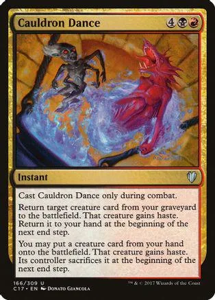 Dark creature and red beast clash in swirling blue and orange magic.
