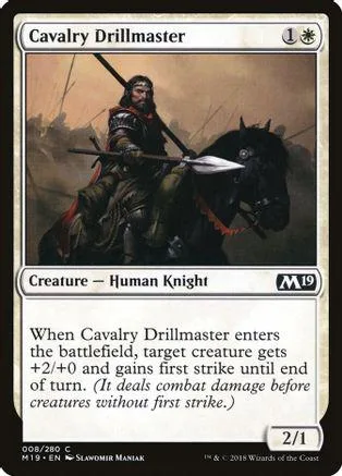 Knight on black horse in battle scene. Card art shows dark, dramatic tones.