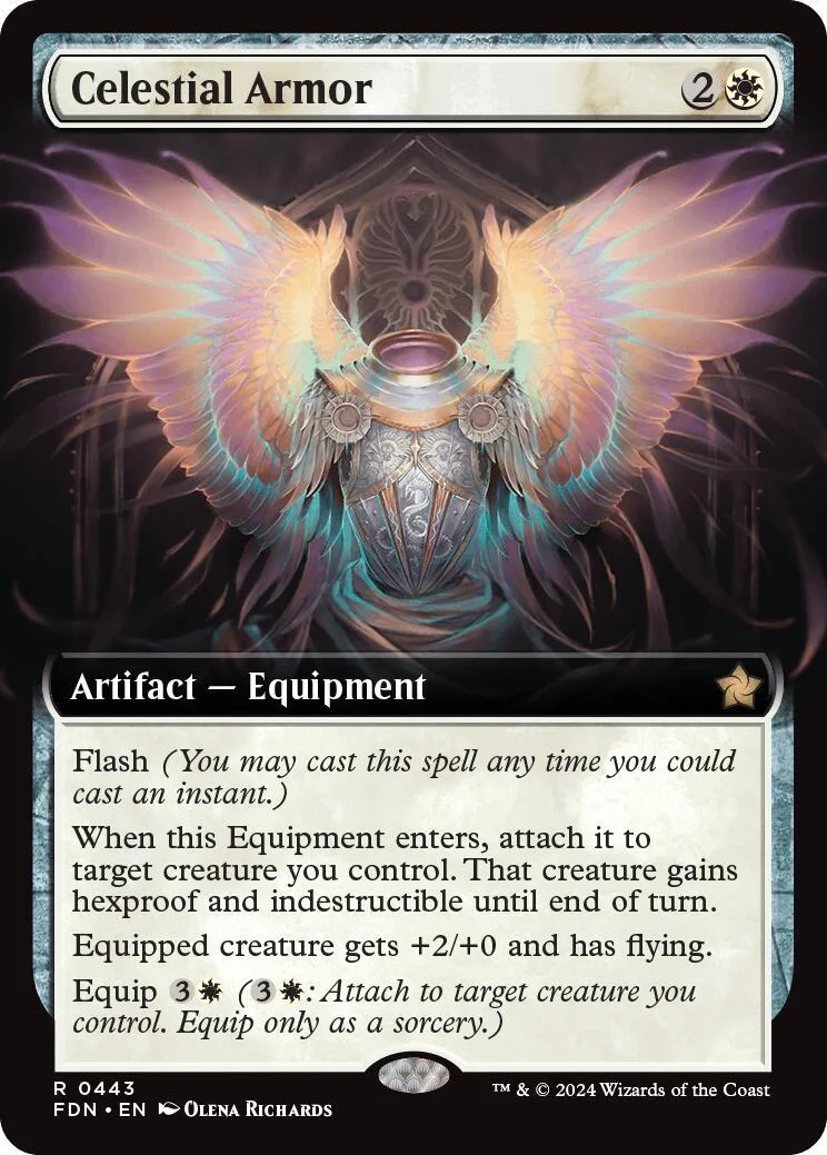 Card art depicts a glowing, winged celestial figure against a dark background.