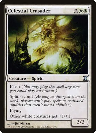 Spirit creature card art featuring a winged, glowing figure in a dark, green landscape.