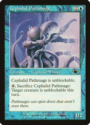 Blue-toned card art featuring a large, grey, alien-like creature.