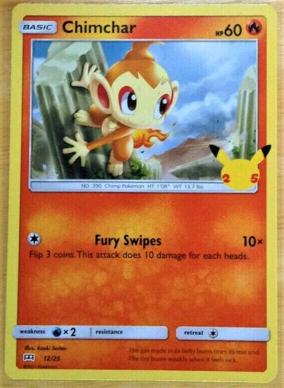 Orange and blue Pokémon card featuring a small, orange creature in action.