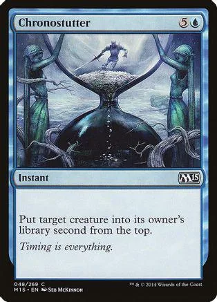 Blue and black card art featuring a figure above a dark, swirling vortex.