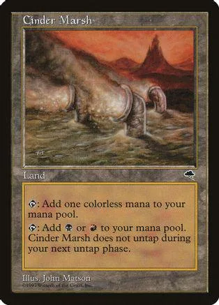 Fantasy landscape art on a Magic: The Gathering land card.
