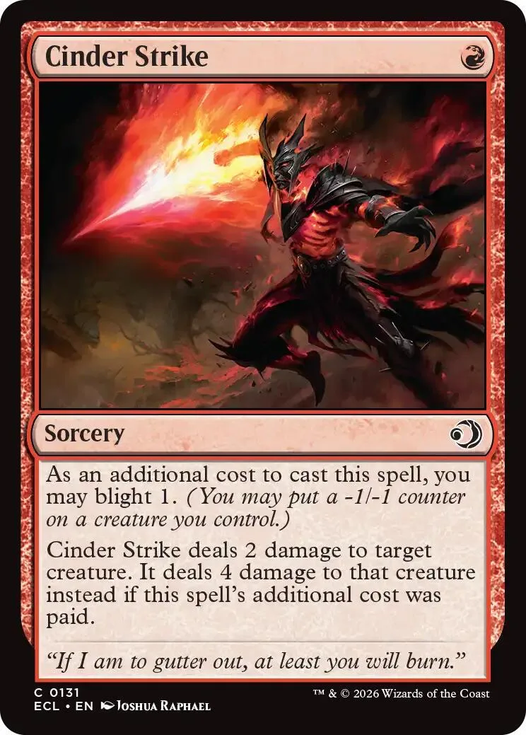 Black, red, and orange fantasy creature on a Magic: The Gathering card.