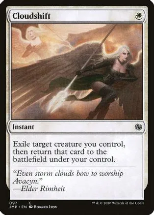 Winged figure in dark robes flying through stormy, orange-toned sky.