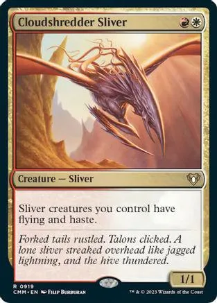 Dark, winged creature on a card with orange and brown tones.