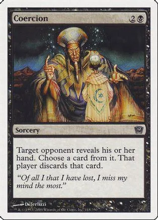 Sorcery card featuring a robed figure against a starry, mountainous background.