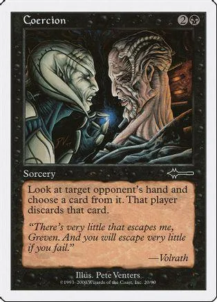 Two monstrous figures face each other on a dark, illustrated card.
