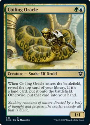 Snake elf druid coiled around a large snake on a sandy ground.