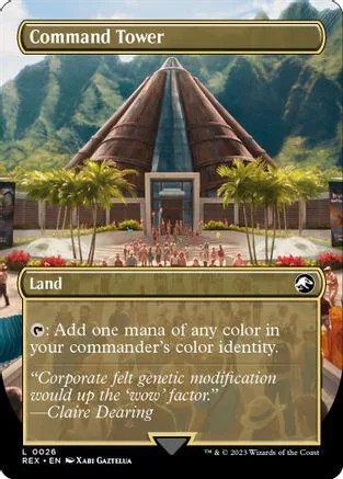 Magic: The Gathering card, Command Tower, showing a large, conical building.