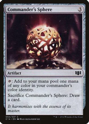 Magic: The Gathering Commander's Sphere card, brown and gold sphere art.