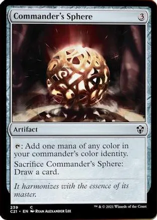 Magic: The Gathering Commander's Sphere card, brown and black art, standard card frame.
