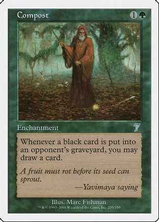Card art shows bearded figure in forest. Green and brown tones.