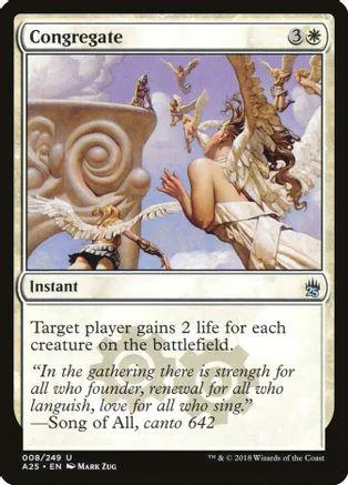 Card art depicts winged figures near a stone structure under a sky.