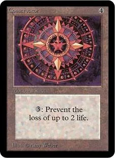 Purple and red circular design on a Magic: The Gathering card.