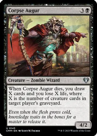 Zombie wizard creature with tattered red cloak, dark fantasy art.