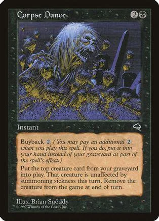 Horror creature art on a dark, purple and blue Magic: The Gathering card.