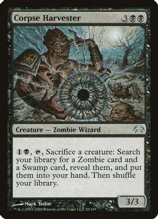 Zombie wizard creature card art, brown and grey tones, showing a monstrous figure.