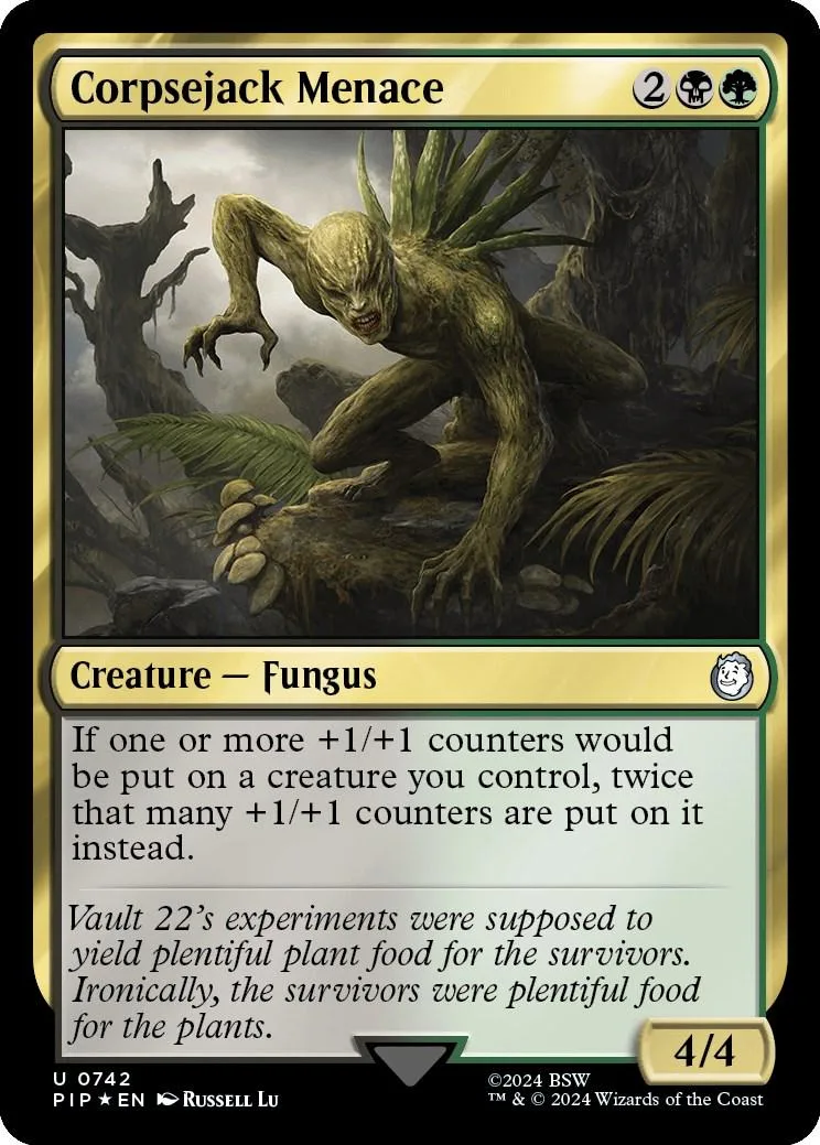 Green fungal creature on a card art background. Creature type: Fungus.