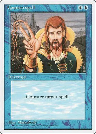 Card art shows man with long hair and beard making a hand gesture.