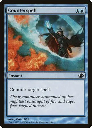Dark figure on winged steed against fiery, stormy sky. Magic card.
