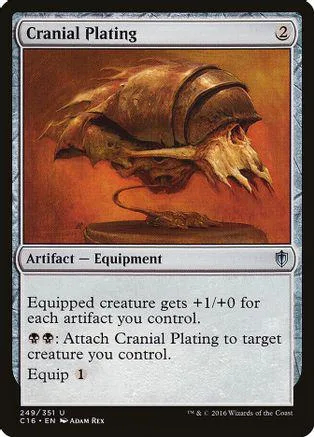 Brown skull armor artifact card art, showing a skeletal head with plating.
